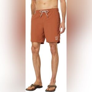 NWT Salty Crew Quiver Elastic Boardshort Men's XL Sierra Burnt Orange Drawstring